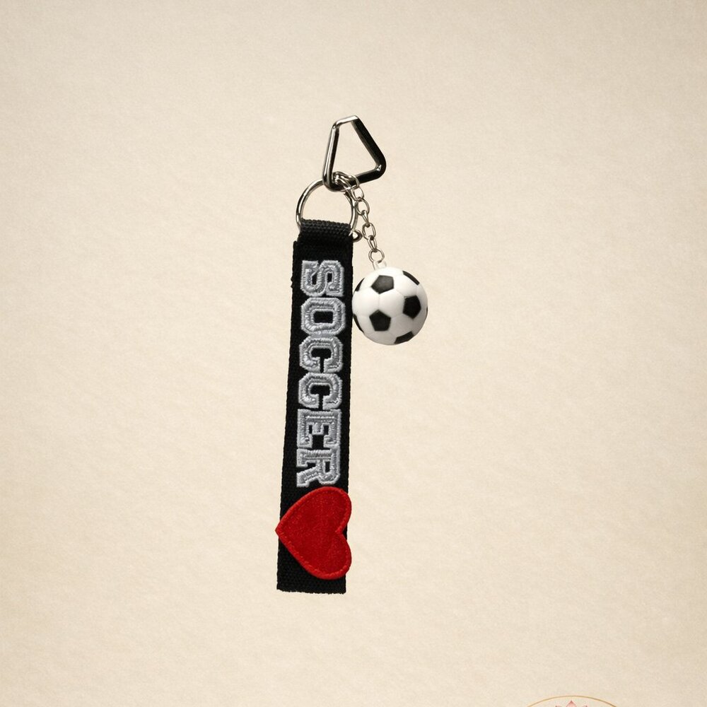 Soccer Keychain with Heart – 8" – Ready to Gift